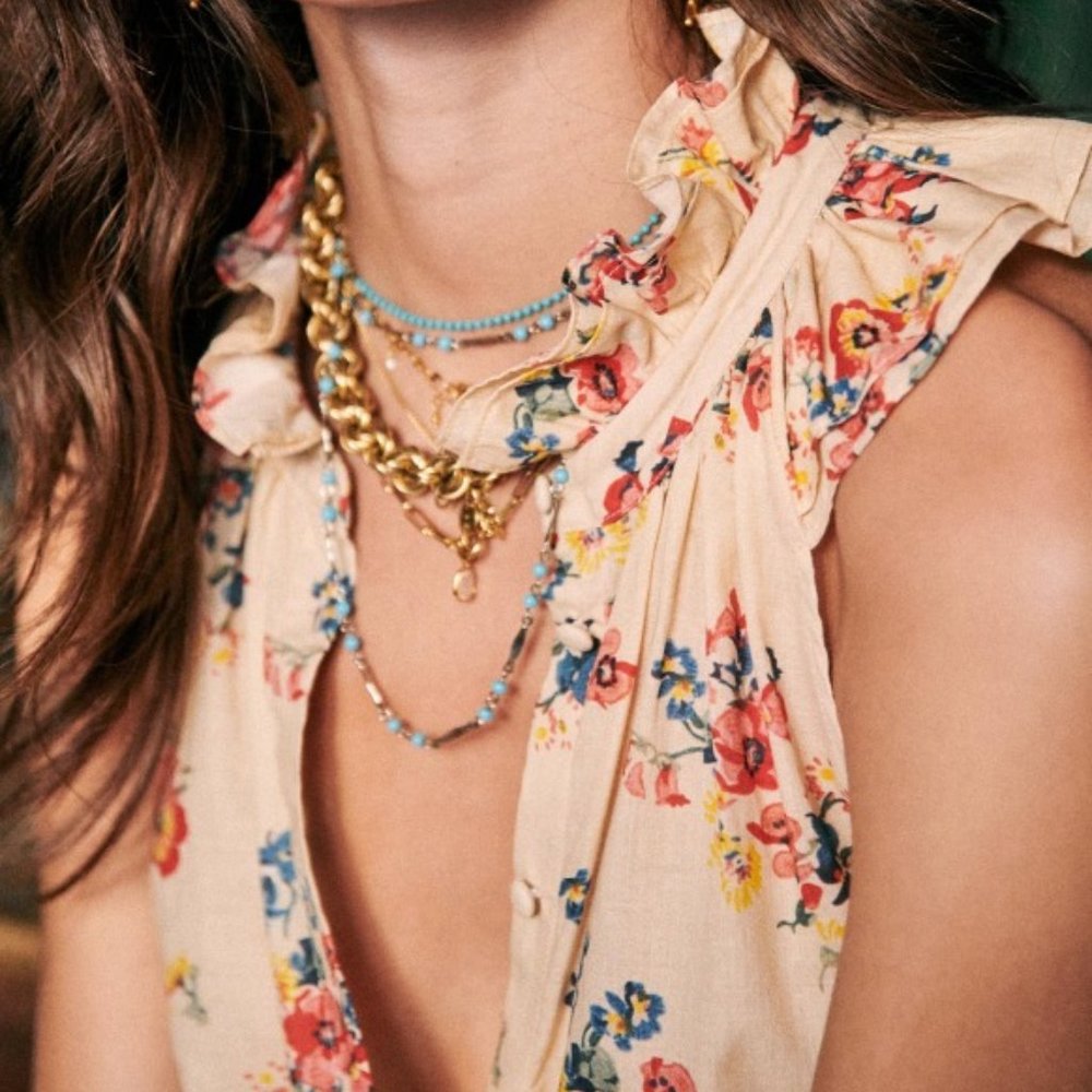 Sezane Floral CHARLOTTE TOP